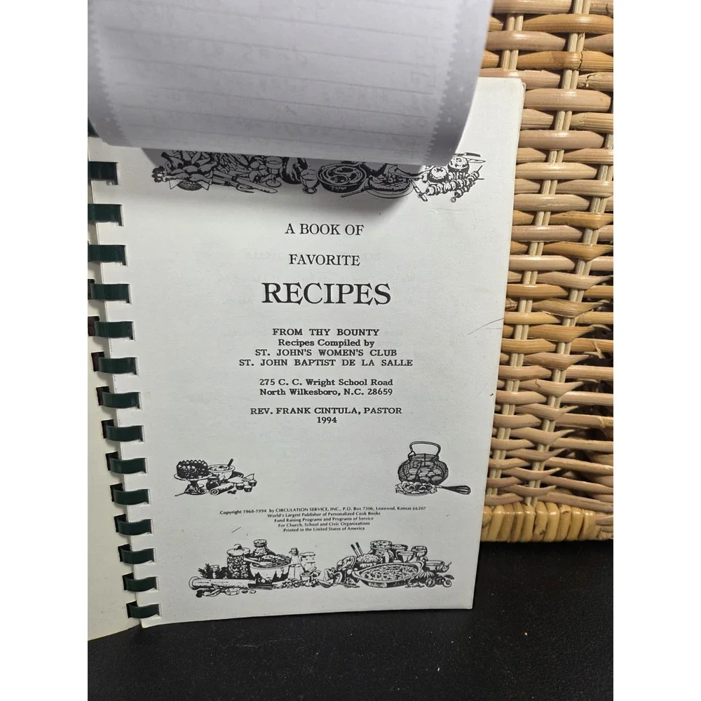 St. John Baptist De‎ La Salle Church Cookbook North Wilksboro, NC 1994